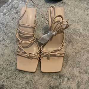 Nude Lace Up Heels